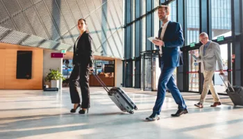 Business People at Airport Hall